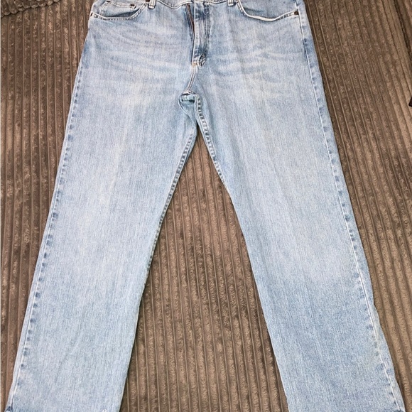 Wrangler Mens Stone Wash Regular Fit Straight Leg Denim Blue Jeans 38x30 - Picture 12 of 12